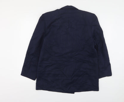 CandA Womens Blue  Polyester Jacket Suit Jacket Size 14