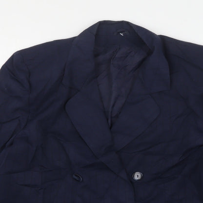 CandA Womens Blue  Polyester Jacket Suit Jacket Size 14