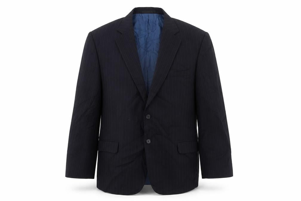 Marks and Spencer Mens Black Striped Wool Jacket Suit Jacket Size 44