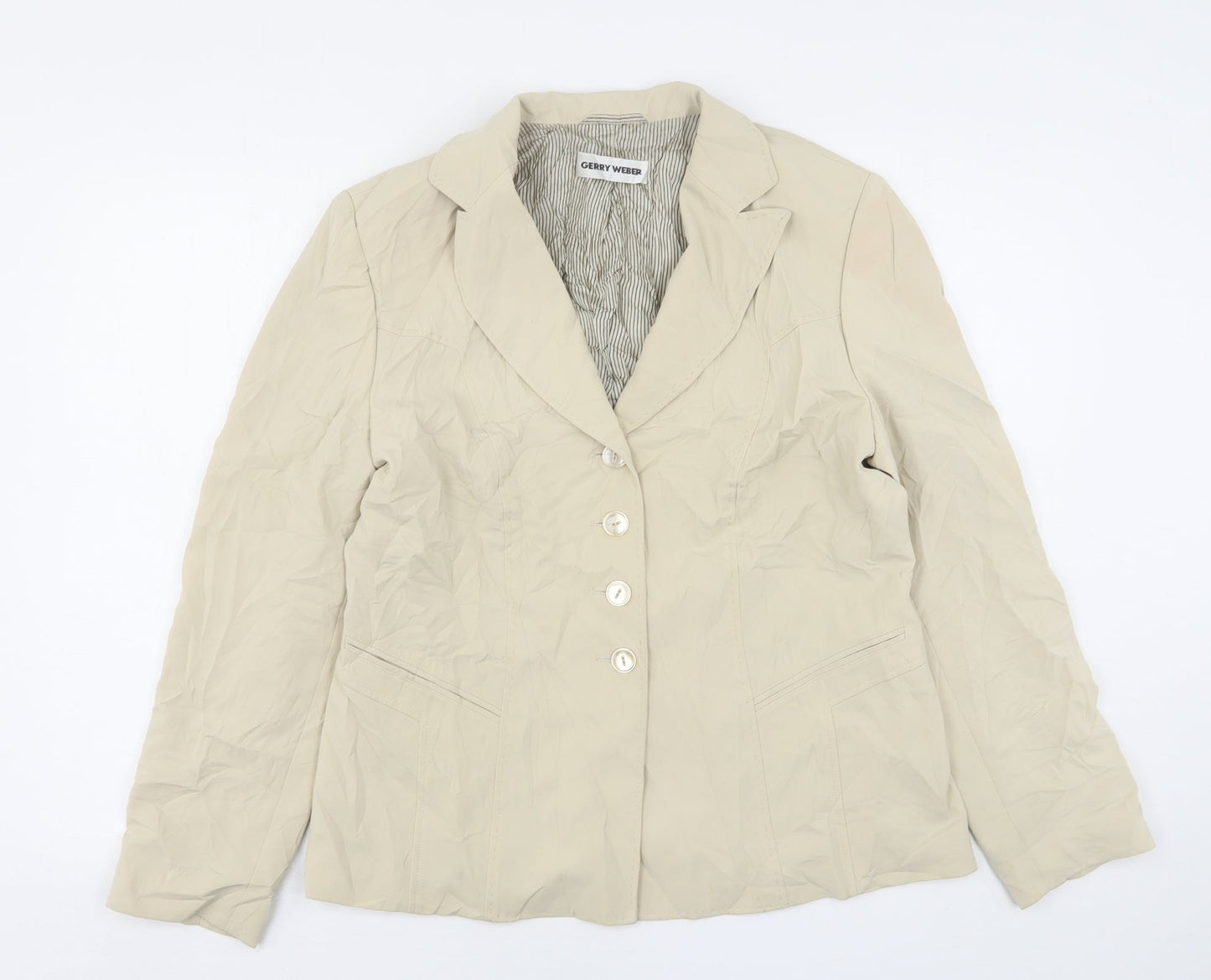 Gerry Weber  Womens Beige  Polyester Jacket Suit Jacket Size 14