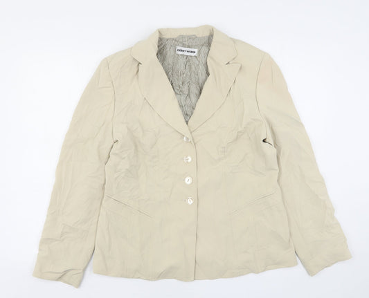 Gerry Weber  Womens Beige  Polyester Jacket Suit Jacket Size 14