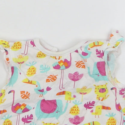 Dunnes Stores Girls Multicoloured Geometric Cotton Basic Tank Size 3-6 Months Round Neck