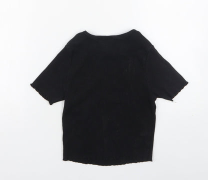 Womens UK Size 8 ASOS Black Basic T-Shirt