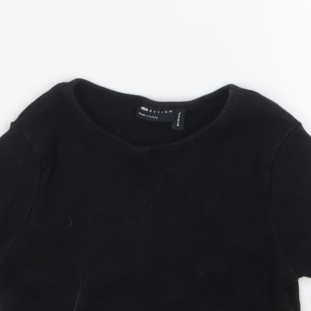 Womens UK Size 8 ASOS Black Basic T-Shirt