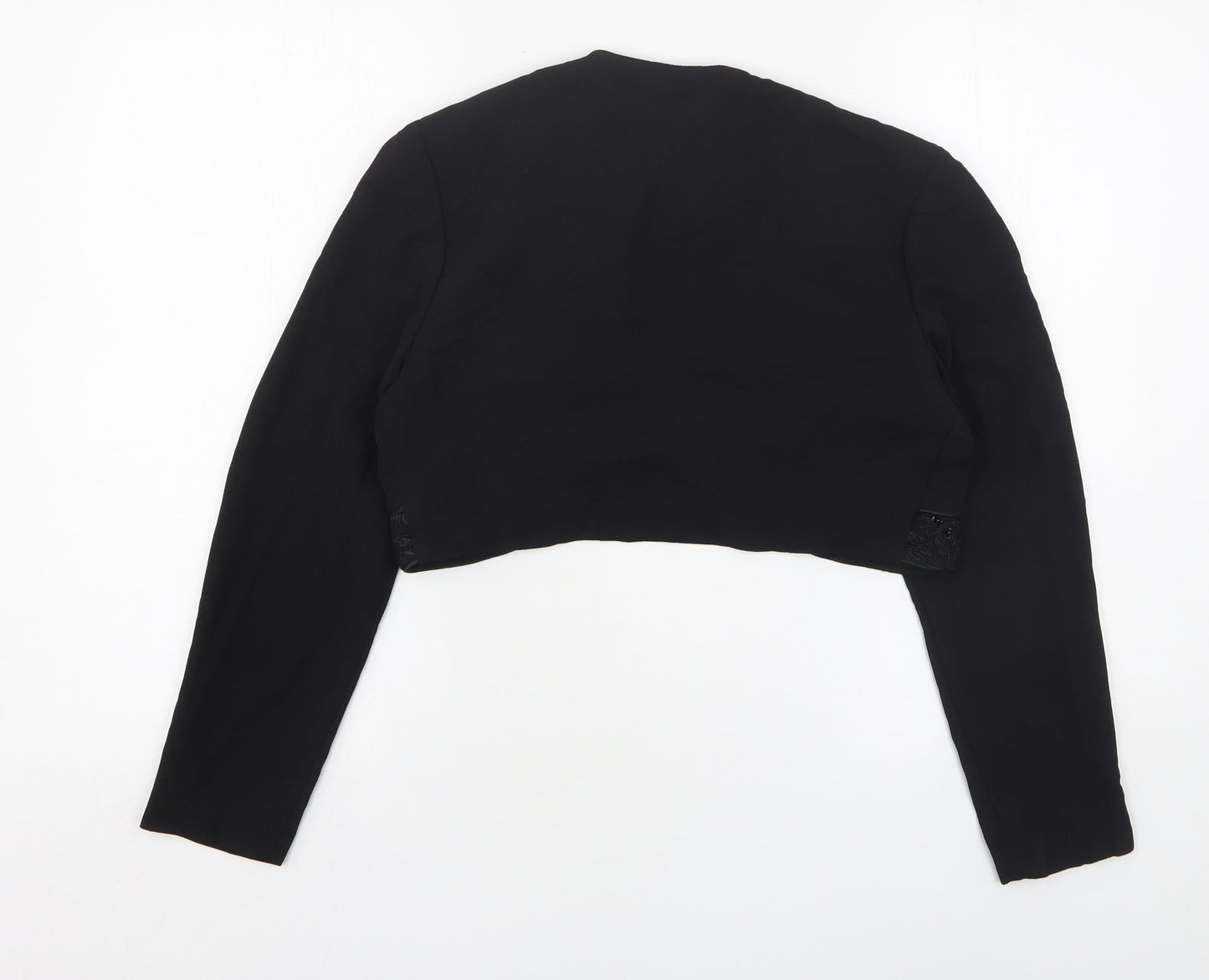 Official Womens Black  Polyester Jacket Blazer Size 10