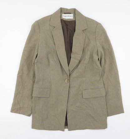 Womens UK Size 12 Essentials Regular Beige Suit Jacket