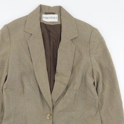 Womens UK Size 12 Essentials Regular Beige Suit Jacket
