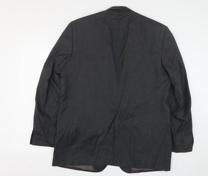 Paname Mens Grey Striped Wool Jacket Suit Jacket Size 48