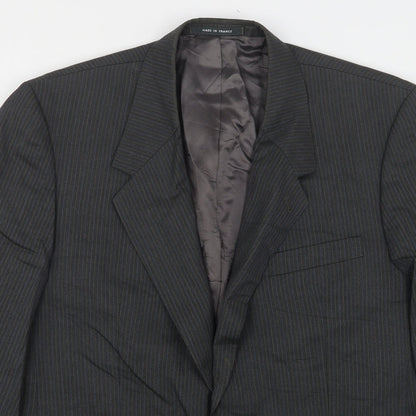 Paname Mens Grey Striped Wool Jacket Suit Jacket Size 48