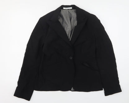 Cadenza Womens Black  Wool Jacket Suit Jacket Size 12
