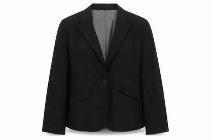 Cadenza Womens Black  Wool Jacket Suit Jacket Size 12