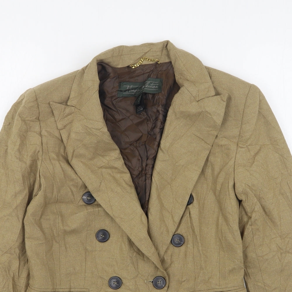 Mango Womens Beige  Wool Jacket Suit Jacket Size M