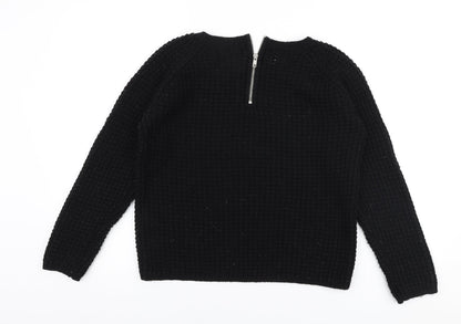 Only Womens Black Round Neck  Acrylic Pullover Jumper Size L