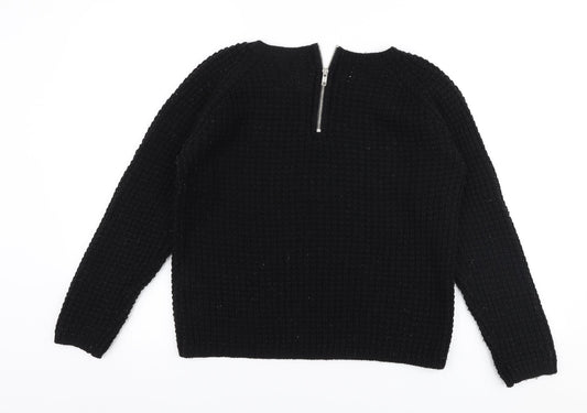 Only Womens Black Round Neck  Acrylic Pullover Jumper Size L
