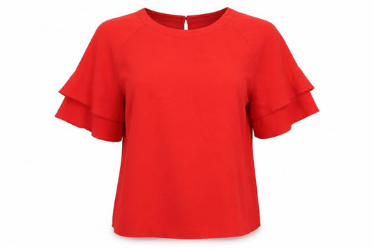 Principles Womens Red  Polyester Basic Blouse Size 16 Round Neck