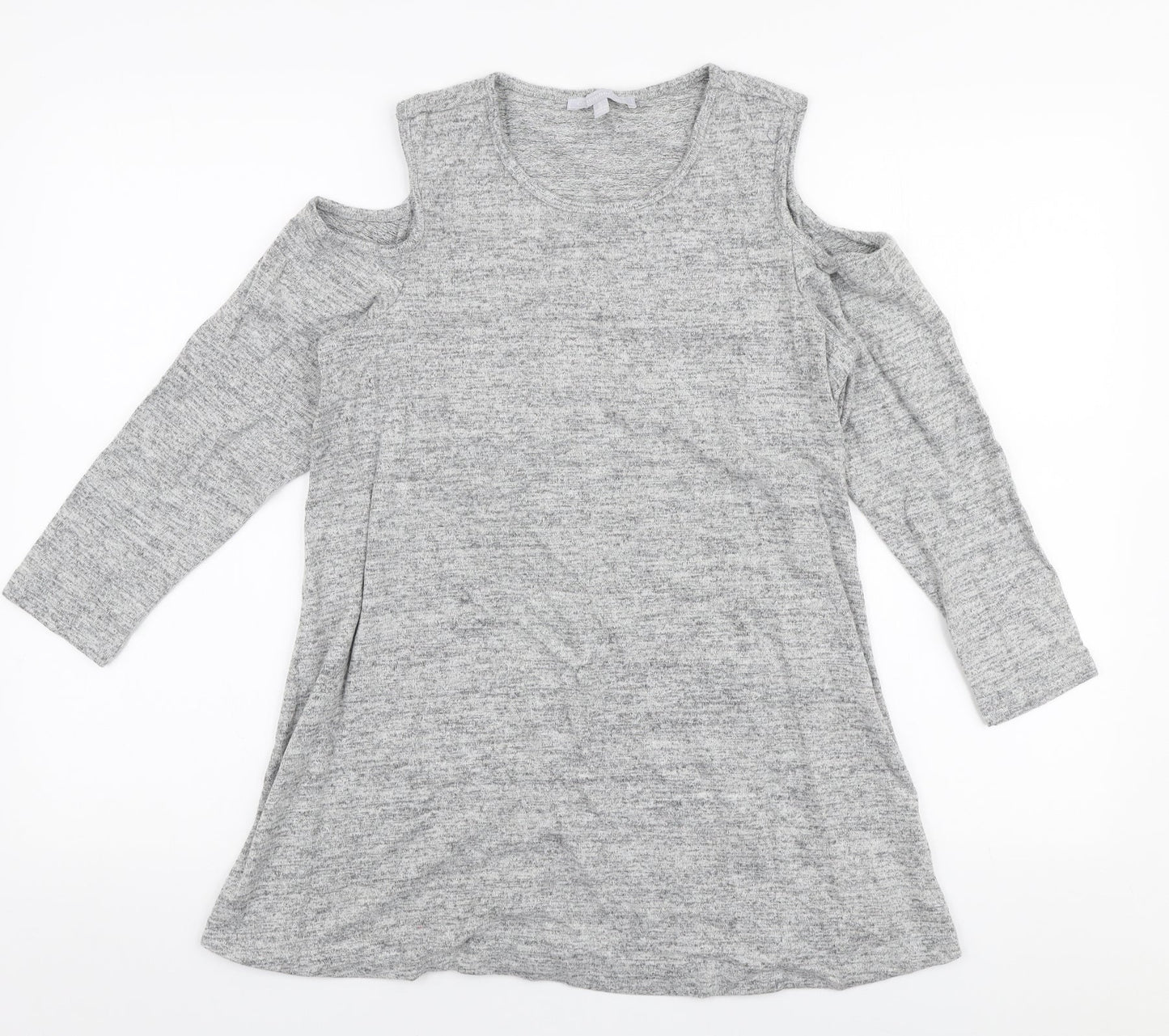 Christopher Fink Womens Grey Round Neck  Viscose Pullover Jumper Size S   - Cold shoulder