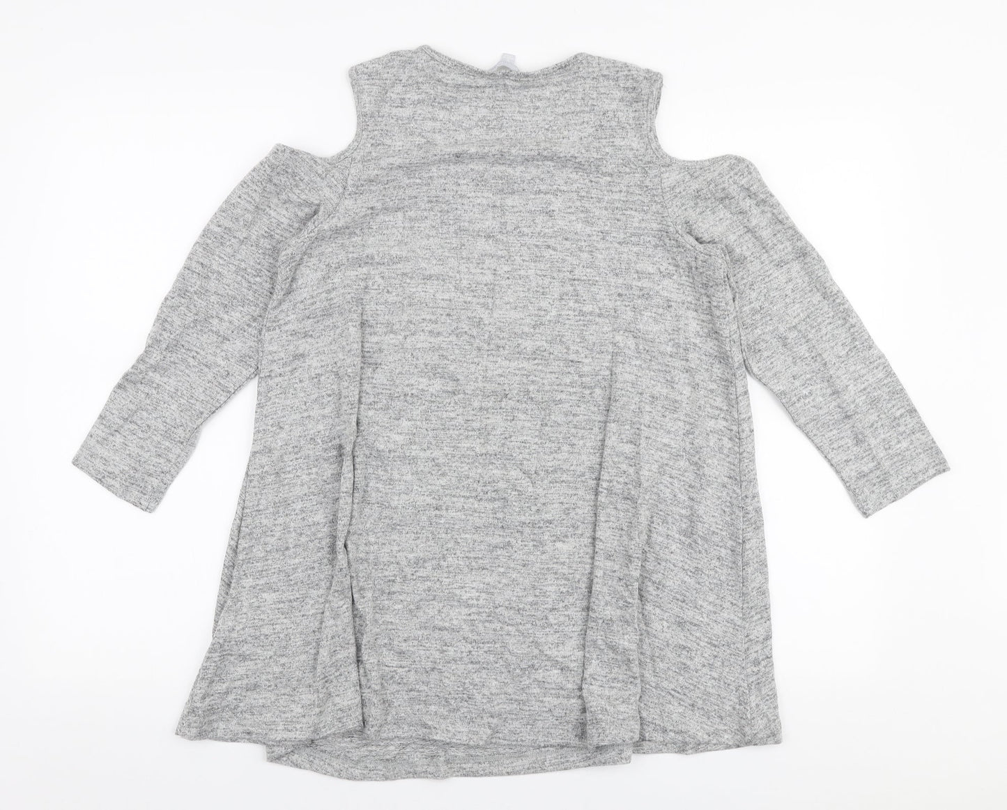 Christopher Fink Womens Grey Round Neck  Viscose Pullover Jumper Size S   - Cold shoulder