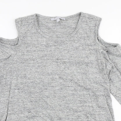 Christopher Fink Womens Grey Round Neck  Viscose Pullover Jumper Size S   - Cold shoulder