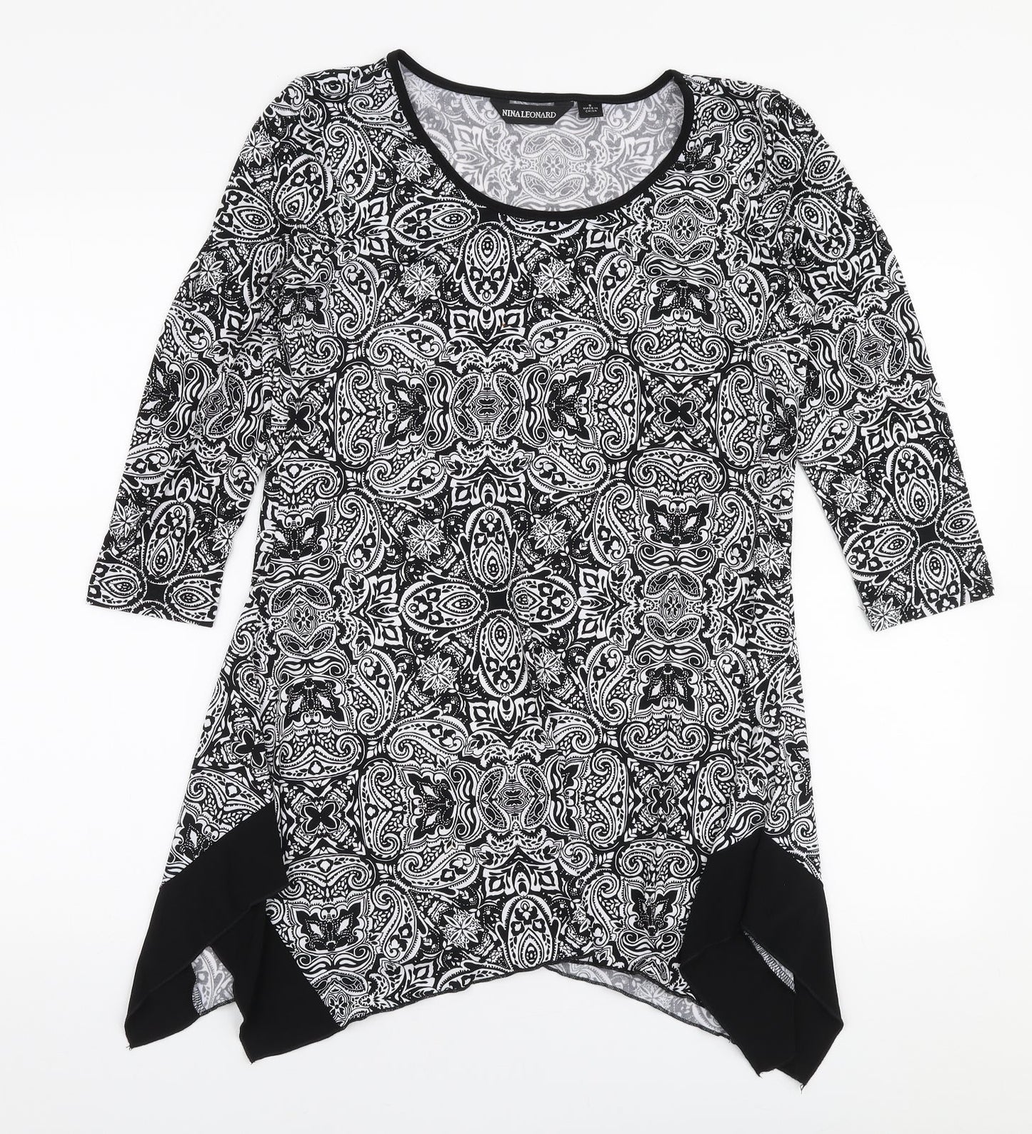 Womens UK Size S Nina Leonard Black Basic Blouse