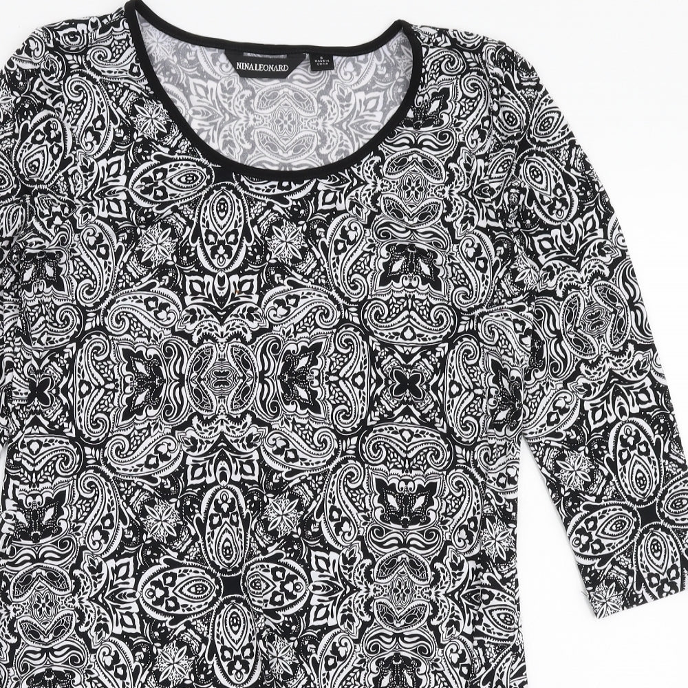 Womens UK Size S Nina Leonard Black Basic Blouse