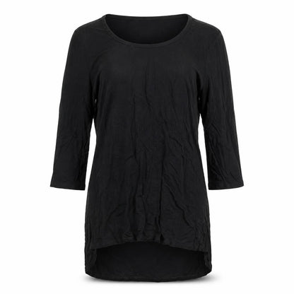 Anthony Studio Womens Black  Viscose Jersey Blouse Size S Round Neck
