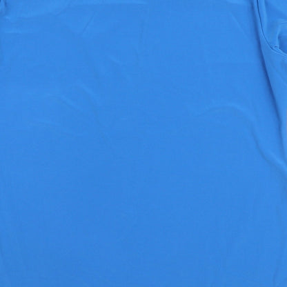 Attitudes by Renee Womens Blue  Polyester Basic Blouse Size S Round Neck