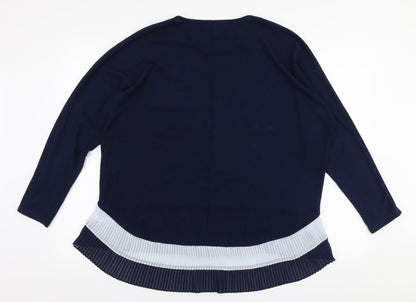 Womens UK Size M QED London Blue Pullover Jumper