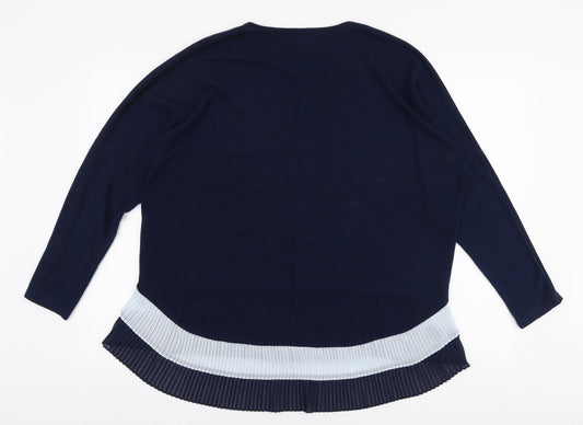 Womens UK Size M QED London Blue Pullover Jumper