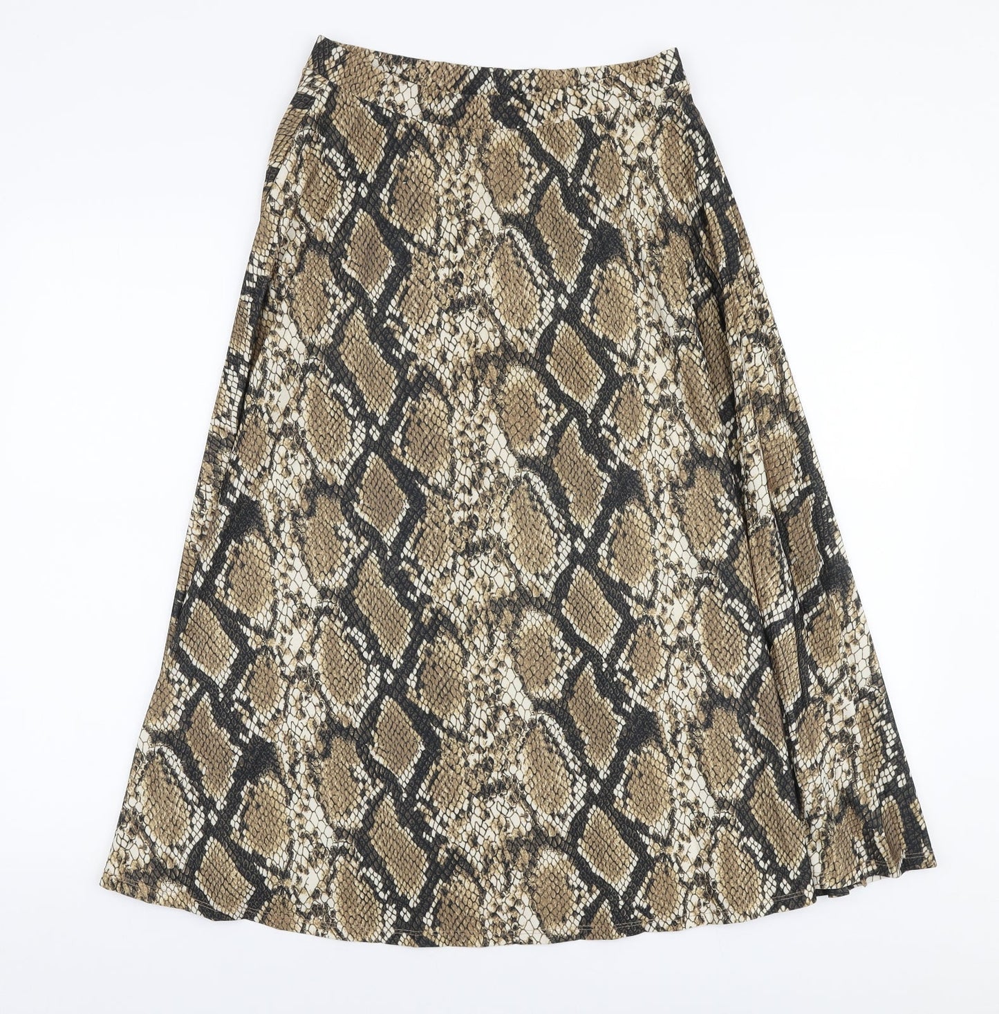 F&F Womens Multicoloured Animal Print Polyester Pleated Skirt Size 8