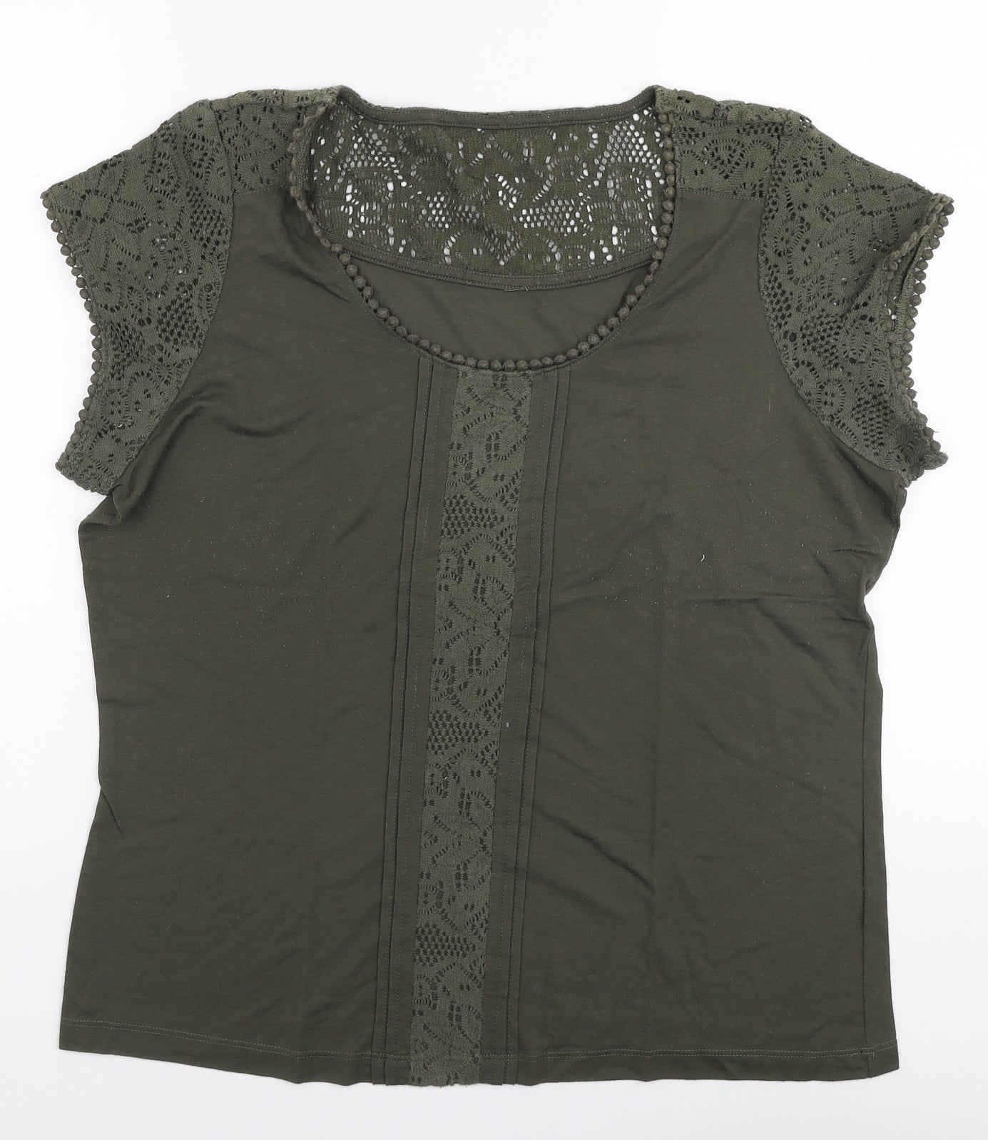 Womens UK Size M Preworn Green Jersey T-Shirt