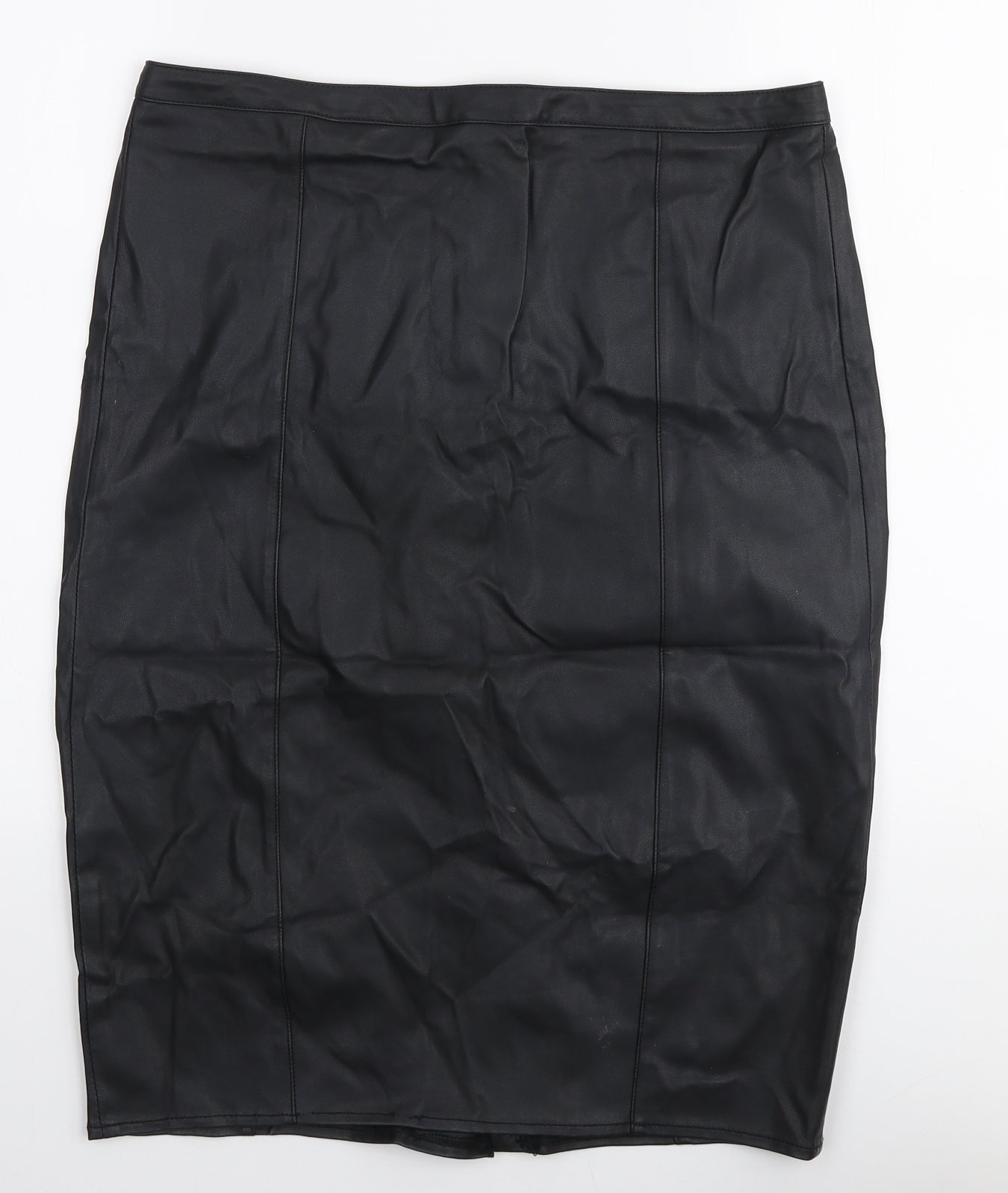 Dorothy Perkins Womens Black  Polyester A-Line Skirt Size 12   Zip