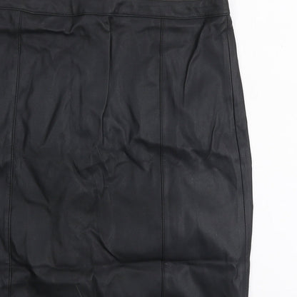 Dorothy Perkins Womens Black  Polyester A-Line Skirt Size 12   Zip