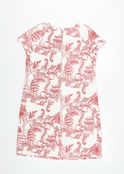 Atmosphere Womens White Paisley Polyester Pencil Dress  Size 10  Boat Neck Zip