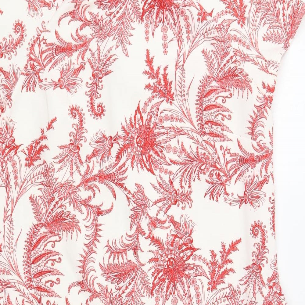 Atmosphere Womens White Paisley Polyester Pencil Dress  Size 10  Boat Neck Zip