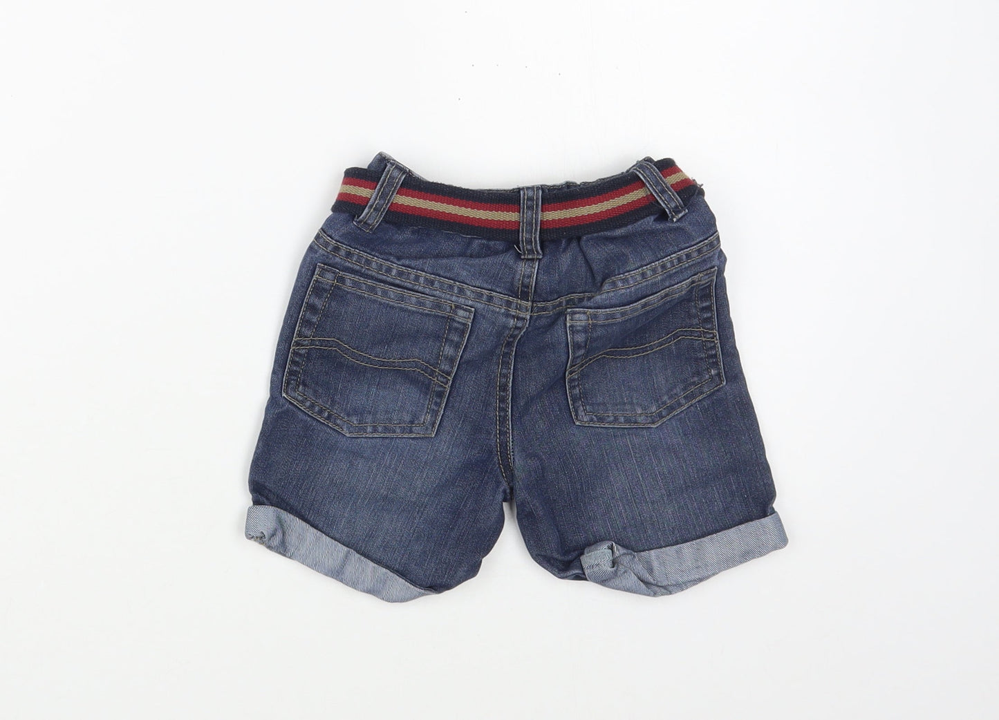 Matalan Boys Blue  Cotton Chino Shorts Size 2-3 Years  Regular Buckle