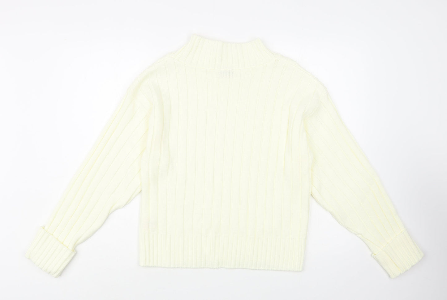 Chemistry Womens Ivory Mock Neck  Acrylic Pullover Jumper Size M