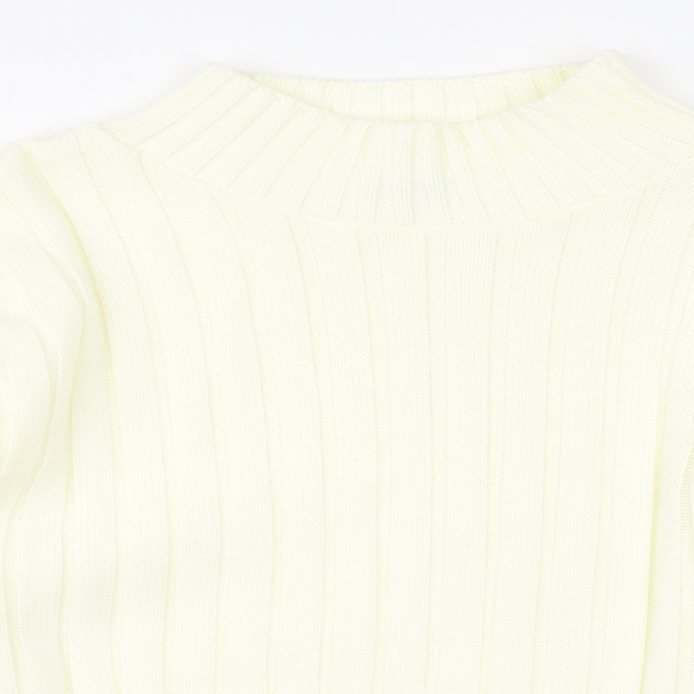 Chemistry Womens Ivory Mock Neck  Acrylic Pullover Jumper Size M