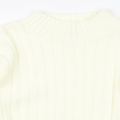 Chemistry Womens Ivory Mock Neck  Acrylic Pullover Jumper Size M