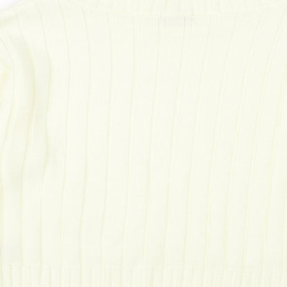 Chemistry Womens Ivory Mock Neck  Acrylic Pullover Jumper Size M