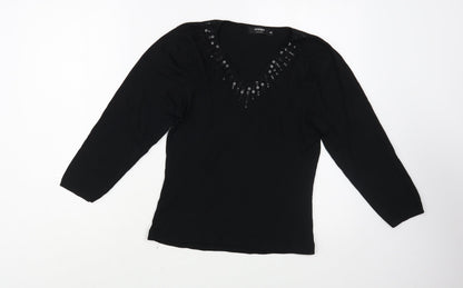 Womens UK Size M Whisper Black Pullover Jumper