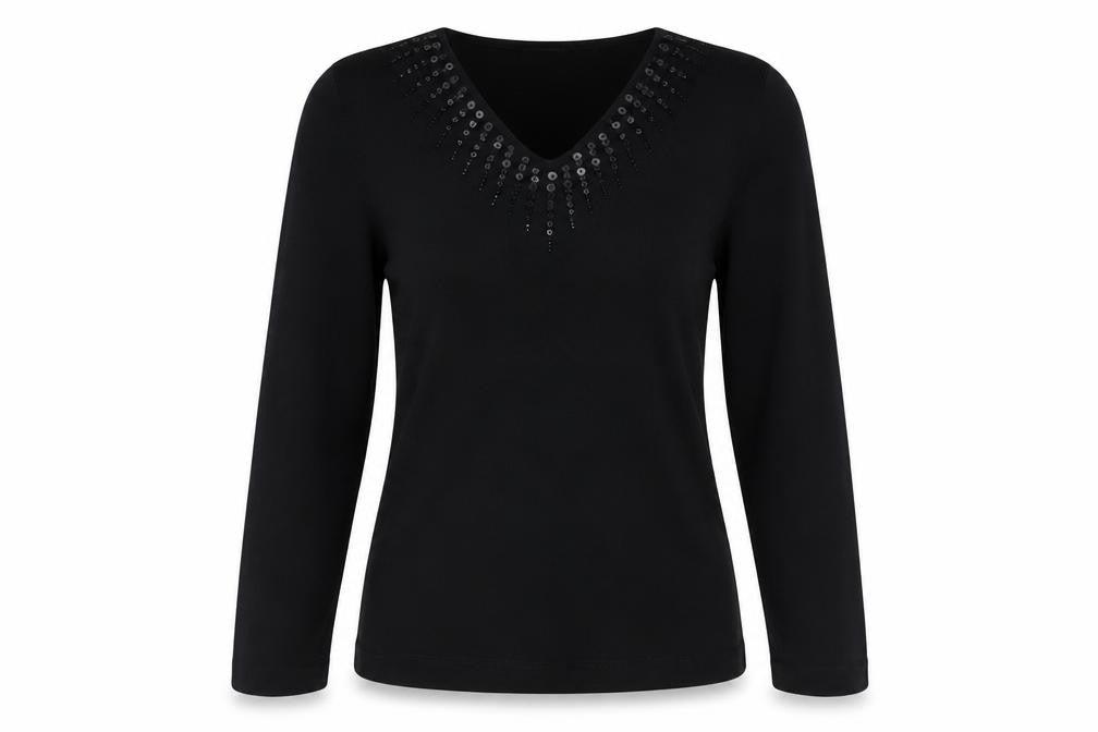 Womens UK Size M Whisper Black Pullover Jumper