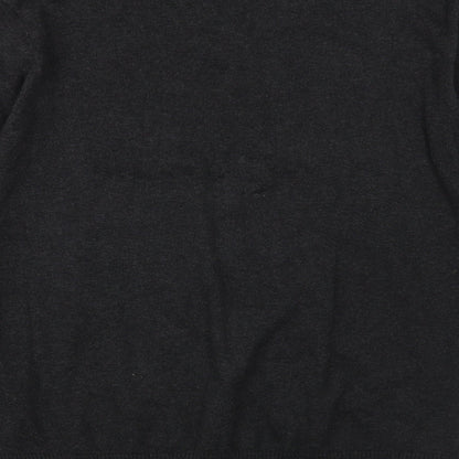 Dissident  Mens Grey V-Neck Striped Cotton Pullover Jumper Size XL