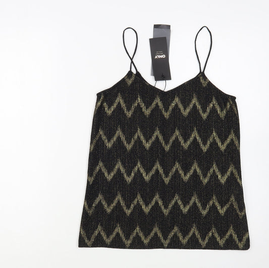 Womens UK Size XS Only Black Camisole Blouse