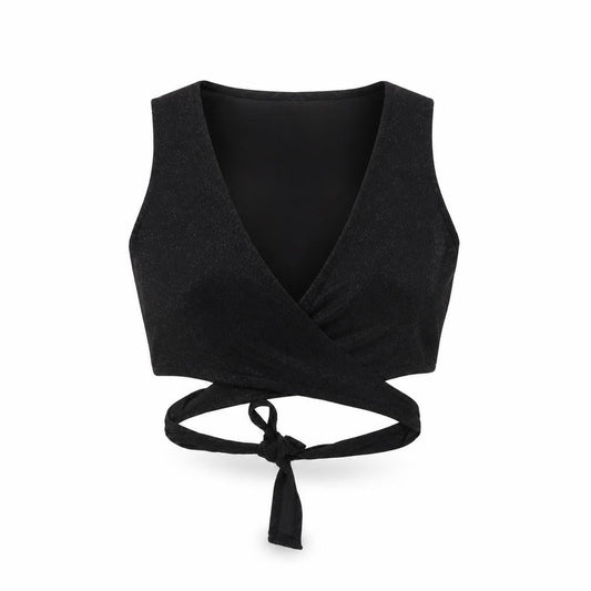 Womens UK Size S SheIn Black Wrap Blouse