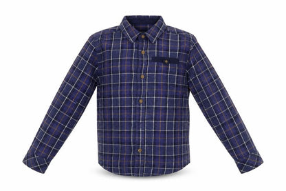 Dunnes Boys Blue Plaid Cotton Basic Button-Up Size 5 Years Collared Button