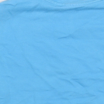 Hairy Baby Baby Blue  Cotton Basic T-Shirt Size 9-12 Months Crew Neck Snap