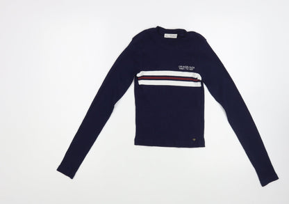 Womens UK Size M Pull&Bear Blue Pullover Jumper
