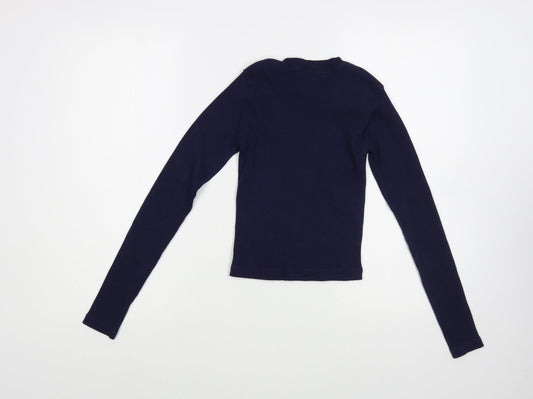 Womens UK Size M Pull&Bear Blue Pullover Jumper