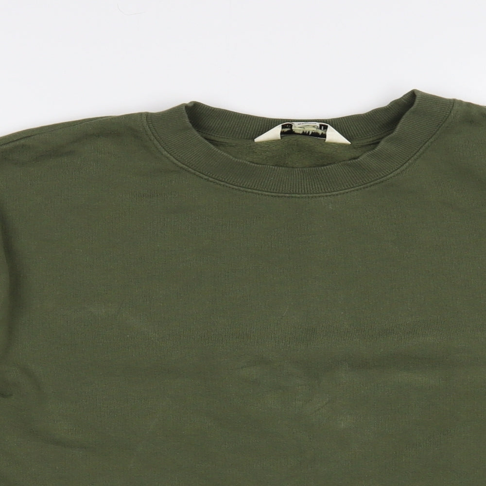 Miss Selfridge Womens Green  Cotton Pullover Sweatshirt Size 8  Pullover