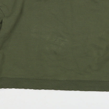 Miss Selfridge Womens Green  Cotton Pullover Sweatshirt Size 8  Pullover